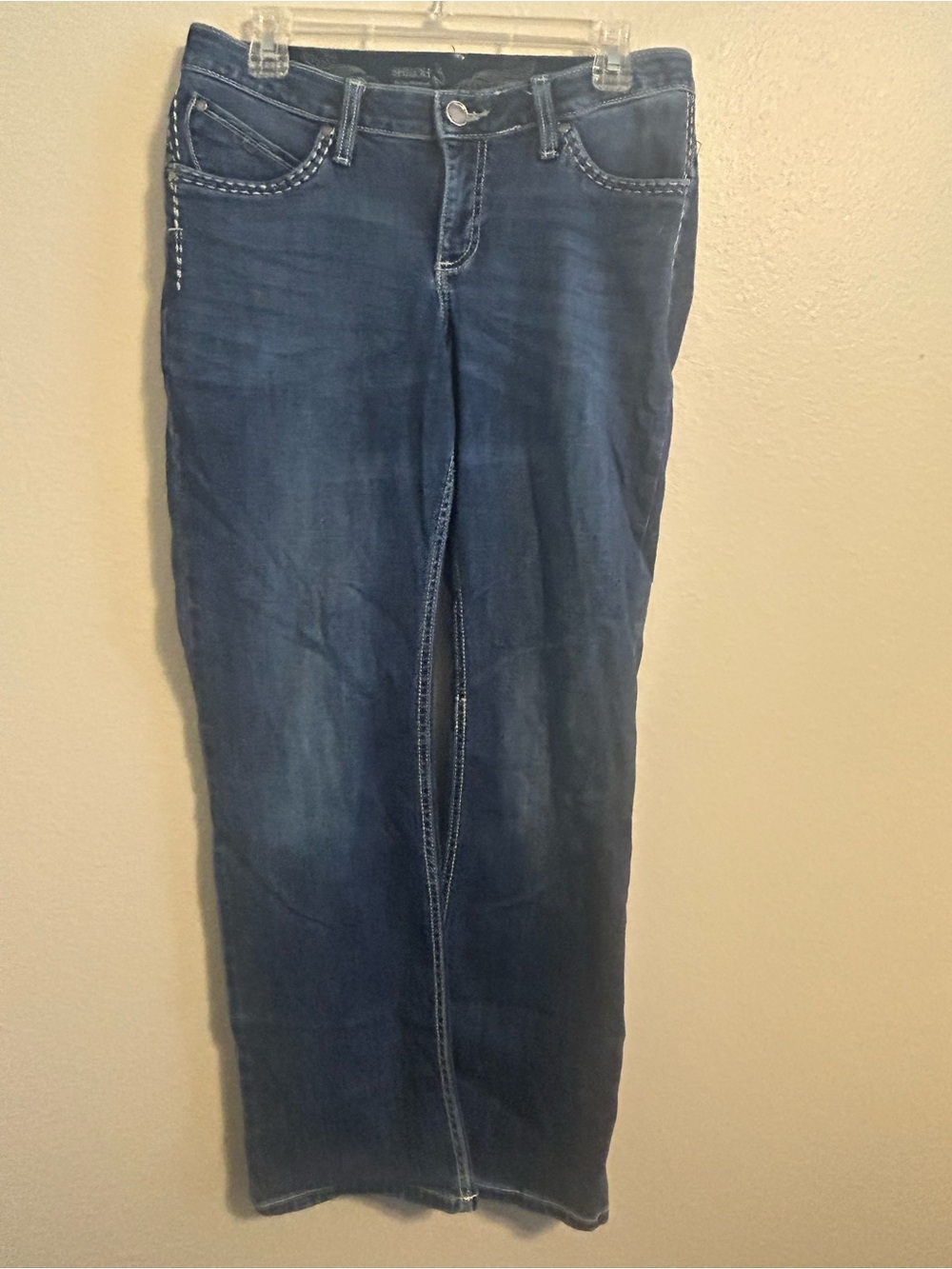 Wrangler Dark Blue Straight Leg Women's Jeans size 7/8 x 34
